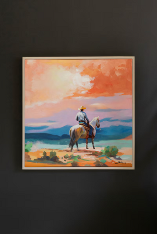 FRAMED ACRYLIC PAINTING - COWBOY