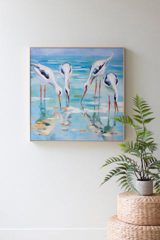 FRAMED ACRYLIC PAINTING - SHORE BIRDS