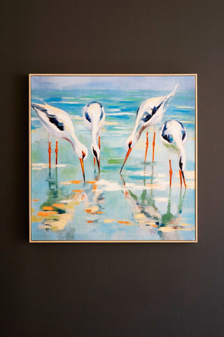 FRAMED ACRYLIC PAINTING - SHORE BIRDS