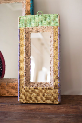 SET OF THREE RECYCLED PAPER FRAMED MIRRORS