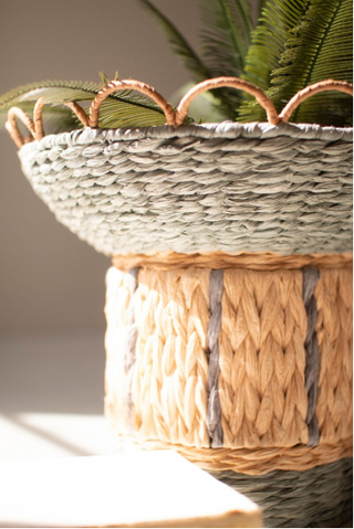 RECYCLED PAPER ROPE AND IRON  COMPOTE WITH SCALLOPED RIM