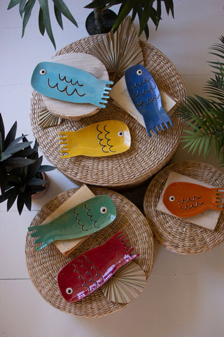 SET OF SIX CERAMIC FISH PLATES