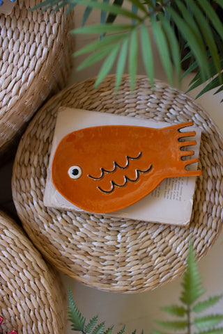 SET OF SIX CERAMIC FISH PLATES