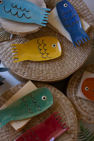 SET OF SIX CERAMIC FISH PLATES