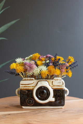 CERAMIC CAMERA PLANTER