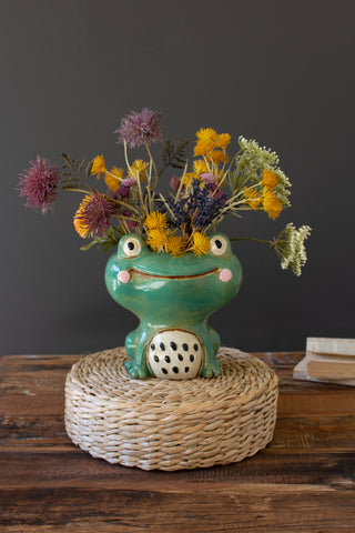 CERAMIC FROG PLANTER