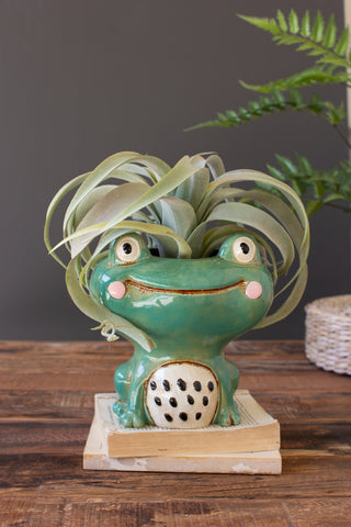 CERAMIC FROG PLANTER