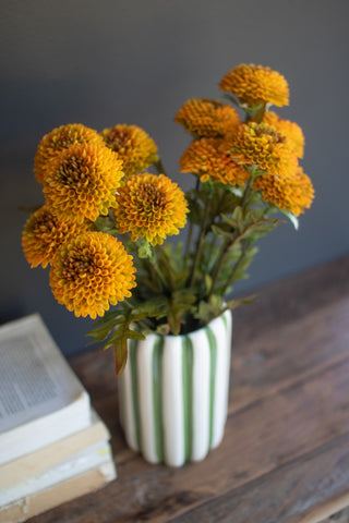 BUNDLE OF SEVEN  ARTIFICIAL ZINNIAS - MUSTARD