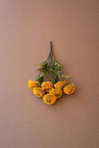 BUNDLE OF SEVEN  ARTIFICIAL ZINNIAS - MUSTARD