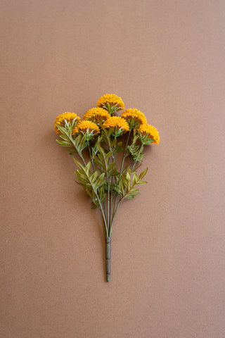 BUNDLE OF SEVEN  ARTIFICIAL ZINNIAS - MUSTARD