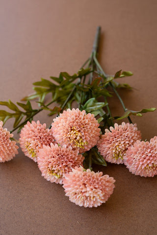 BUNDLE OF SEVEN  ARTIFICIAL ZINNIAS - LIGHT PINK