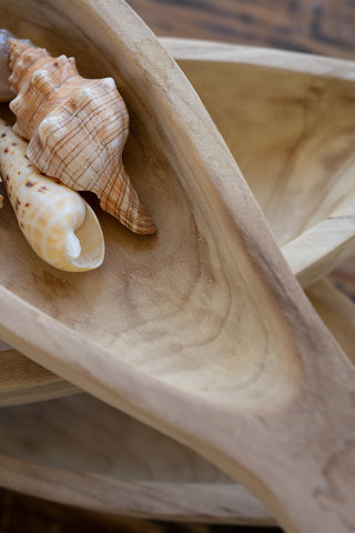 SET OF THREE CARVED WOOD FISH PLATTERS