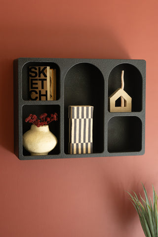 WOODEN WALL CUBBIE - BLACK