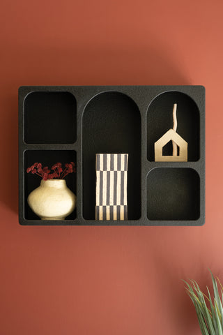 WOODEN WALL CUBBIE - BLACK