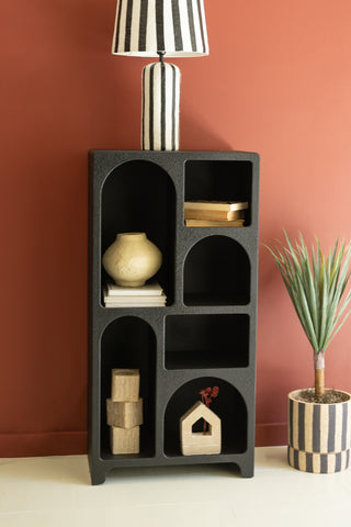 TALL WOODEN CUBBIE CABINET - BLACK