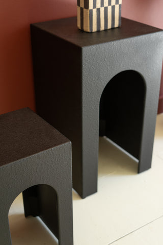 SET OF THREE WOODEN SIDE TABLES - BLACK