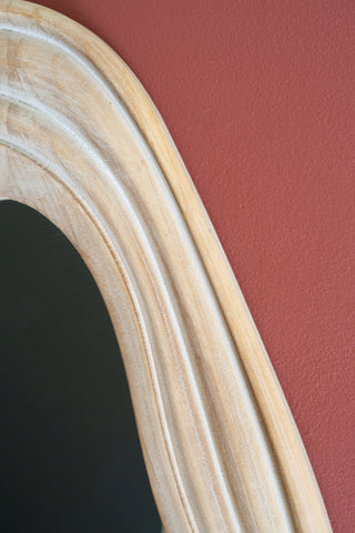 WAVY CARVED WOOD FRAMED MIRROR