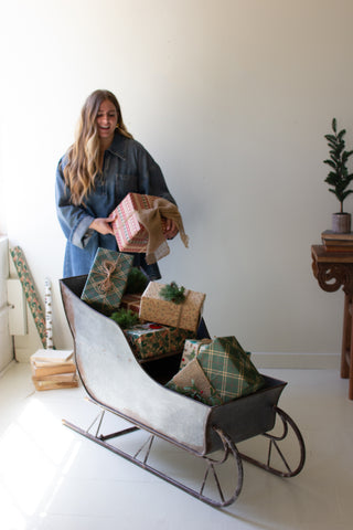 RUSTIC METAL CHRISTMAS SLED