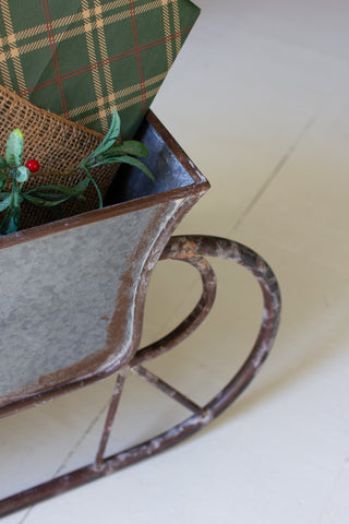 RUSTIC METAL CHRISTMAS SLED