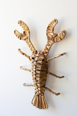 SET OF TWO SEAGRASS CRAB AND LOBSTER WALL HANGINGS