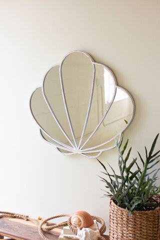 METAL FRAMED SEASHELL MIRROR