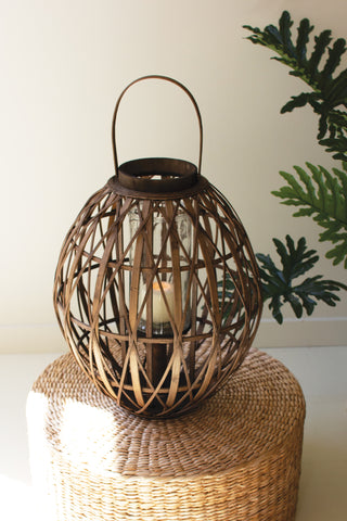 WOVEN BAMBOO LANTERN - LARGE