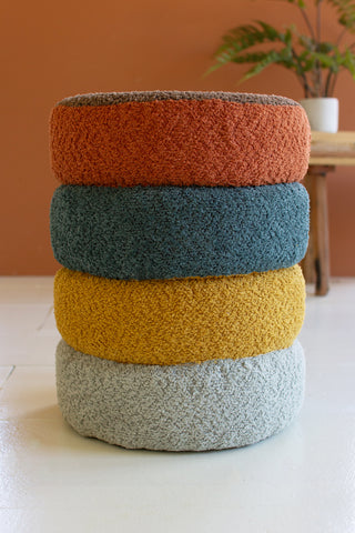 MULTI COLOR STACKED CARPET POUF