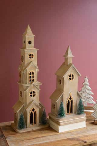 WOODEN CHRISTMAS CHURCH - SMALL