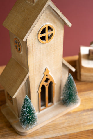 WOODEN CHRISTMAS CHURCH - SMALL