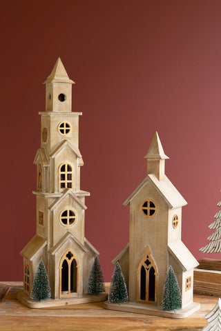 WOODEN CHRISTMAS CHURCH - SMALL