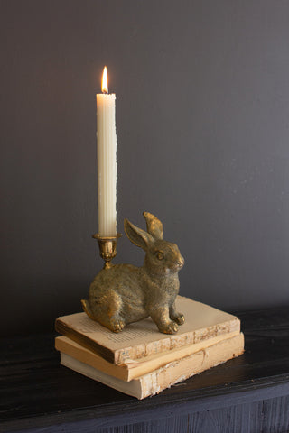 RESIN TAPER CANDLE HOLDER - RABBIT