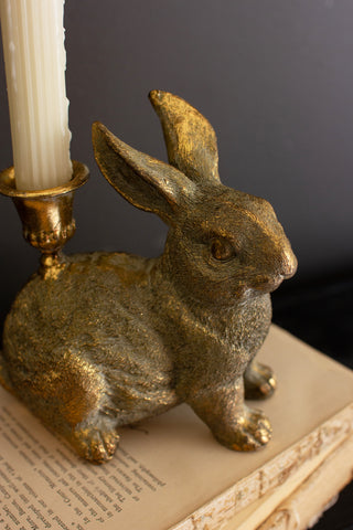 RESIN TAPER CANDLE HOLDER - RABBIT