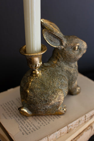 RESIN TAPER CANDLE HOLDER - RABBIT