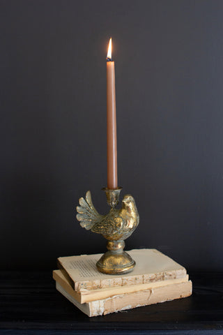 RESIN TAPER CANDLE HOLDER - DOVE