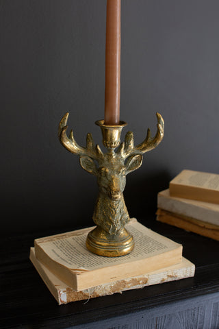 RESIN TAPER CANDLE HOLDER - DEER