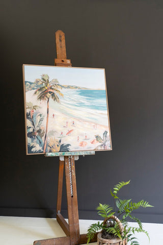 FRAMED ACRYLIC PAINTING - BEACH SCENE