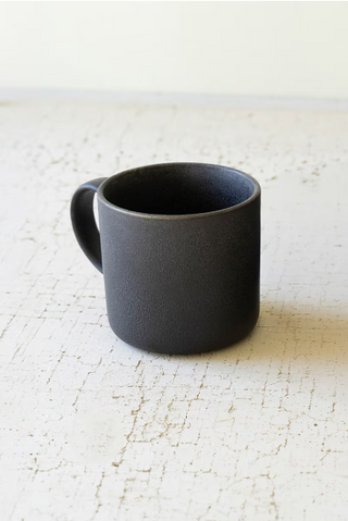 SET OF FOUR GRAPHITE CERAMIC MUGS