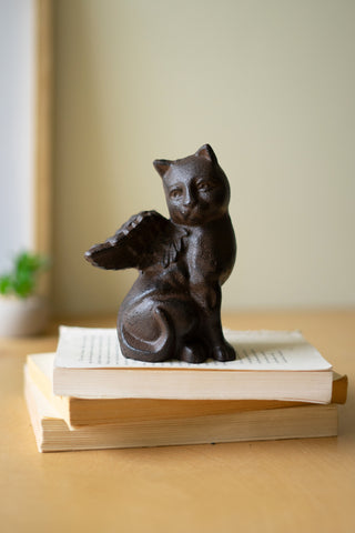 CAST IRON CAT ANGEL