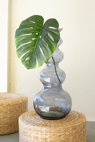 LARGE GLASS BUBBLE VASE -  SMOKE