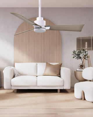 42 Inch Alessandra series  3-blade transitional ceiling fan. Multiple finish options to choose from. Matte White / Gray Ash Finish / 42 Inch