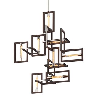 Enigma Chandelier BRONZE WITH POLISHED STAINLESS