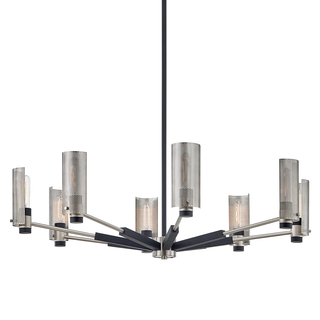 Pilsen Chandelier CARBIDE BLK W SATIN NICKEL ACCENTS