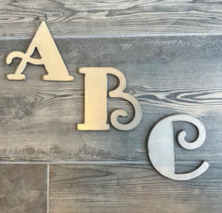 3 Inch Metal Letters and Numbers - Rusty or Natural Steel Finish - Fancy Pants Font