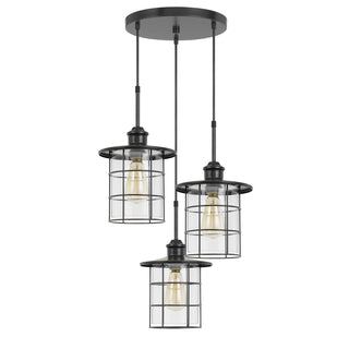 60W X 3 Silverton Metal/Glass Pendant Fixture (Edison Bulbs Included)