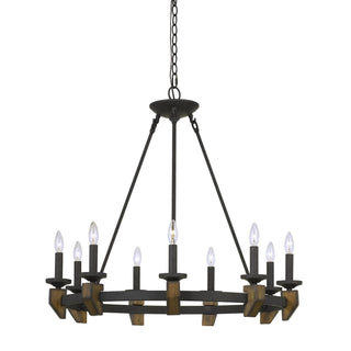 60W X 9 Cruz Metal/Wood Chandelier