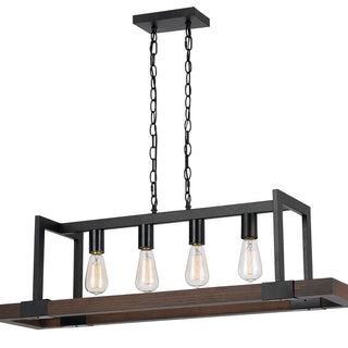 60W X 4 Antonio Wood/Metal Chandelier