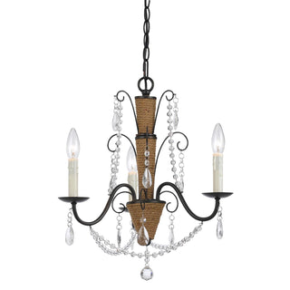 60W X 3 Antigo Rattan/Crystal Chandelier