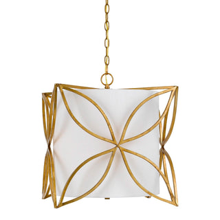 60W X 3 Belton Metal/Fabric Chandelier