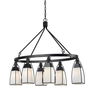 60W X 6 Channing Metal/Glass Chandelier