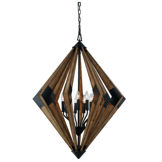 60W X 9 Arezzo Wood Chandelier